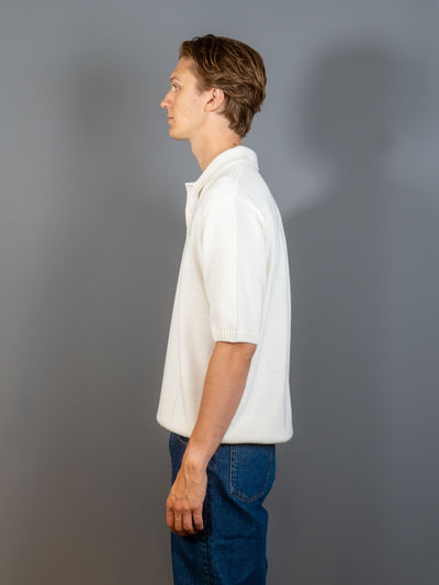 Cotton Knit Polo - Off White