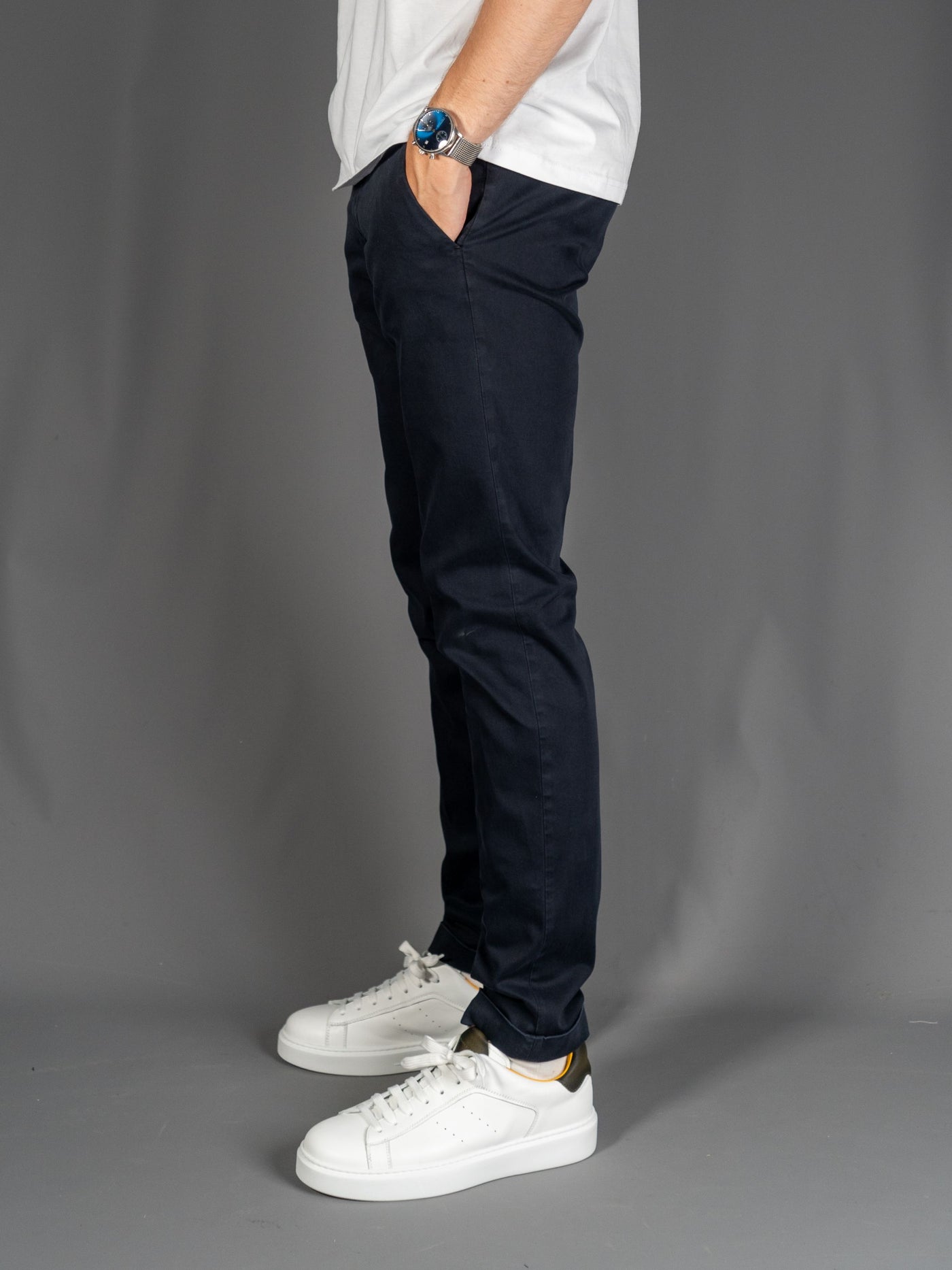 Cotton Stretch Slim fit Pants - Navy