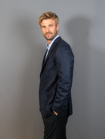 K Jacket Wool Silk - Navy
