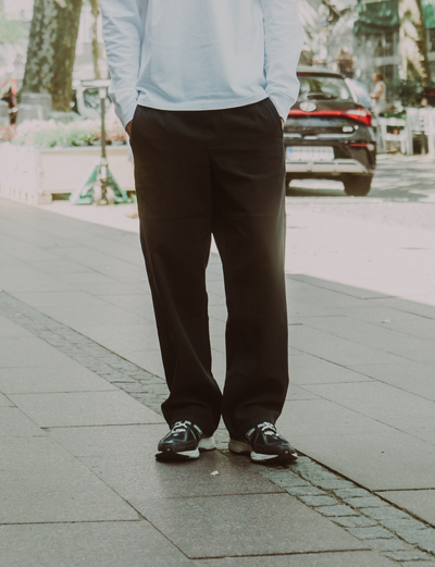 Lucien Herringbone Trousers - Sort