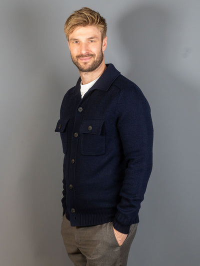 Chest Pocket Cardigan – Navy