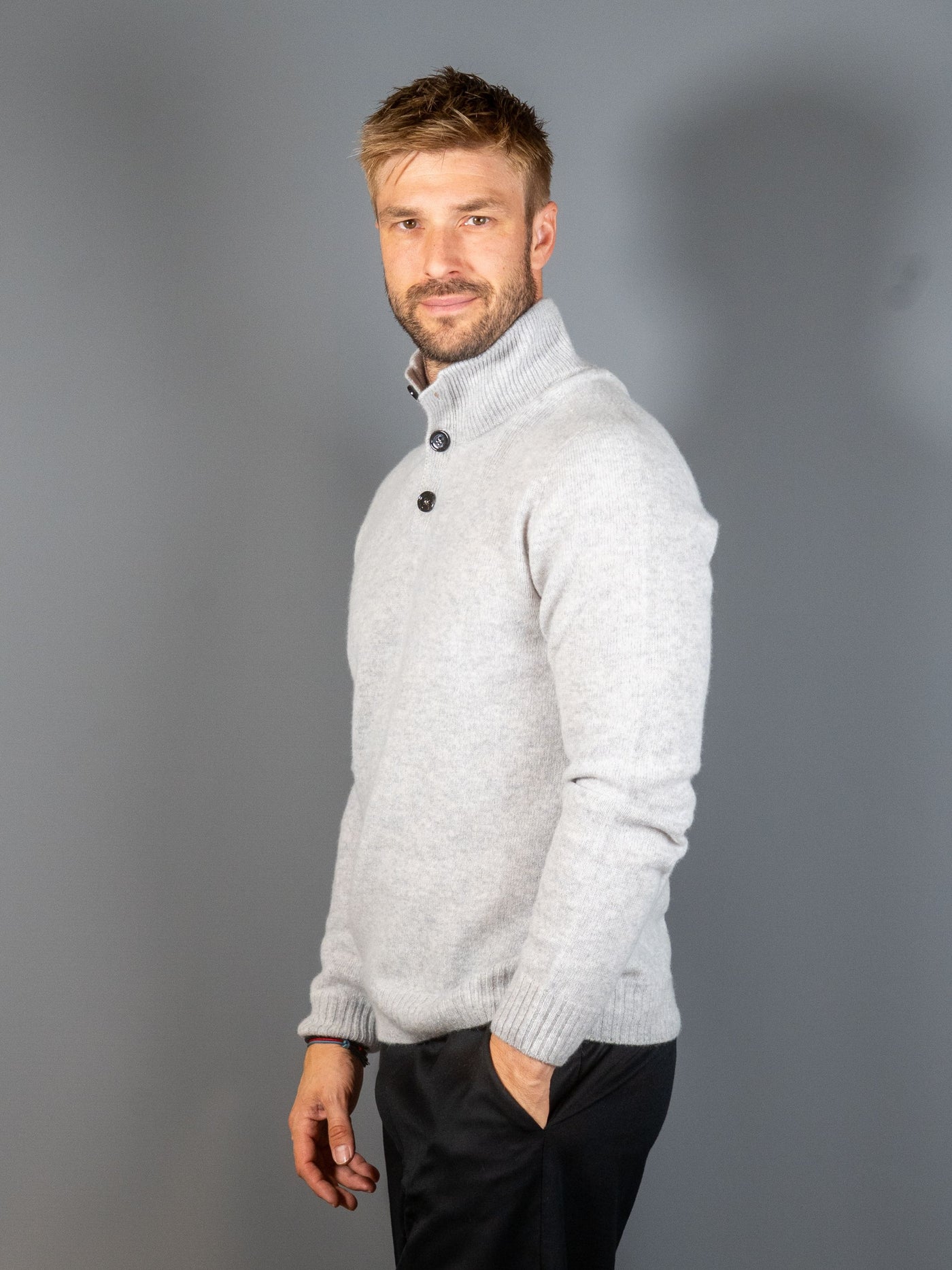 Wool Cashemere Dolcevita Knit - Grå