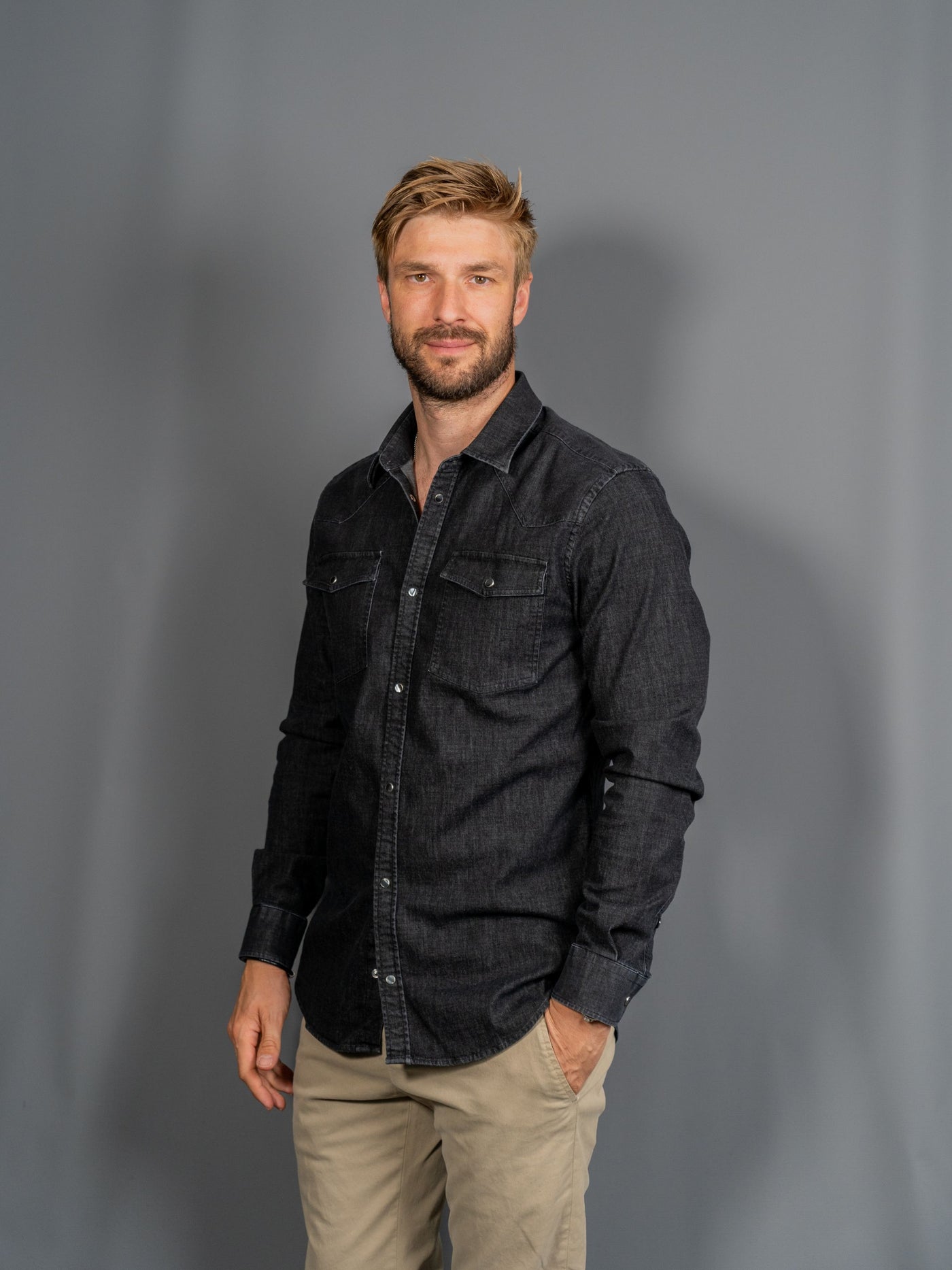 Camicia Denim Shirt - Grå