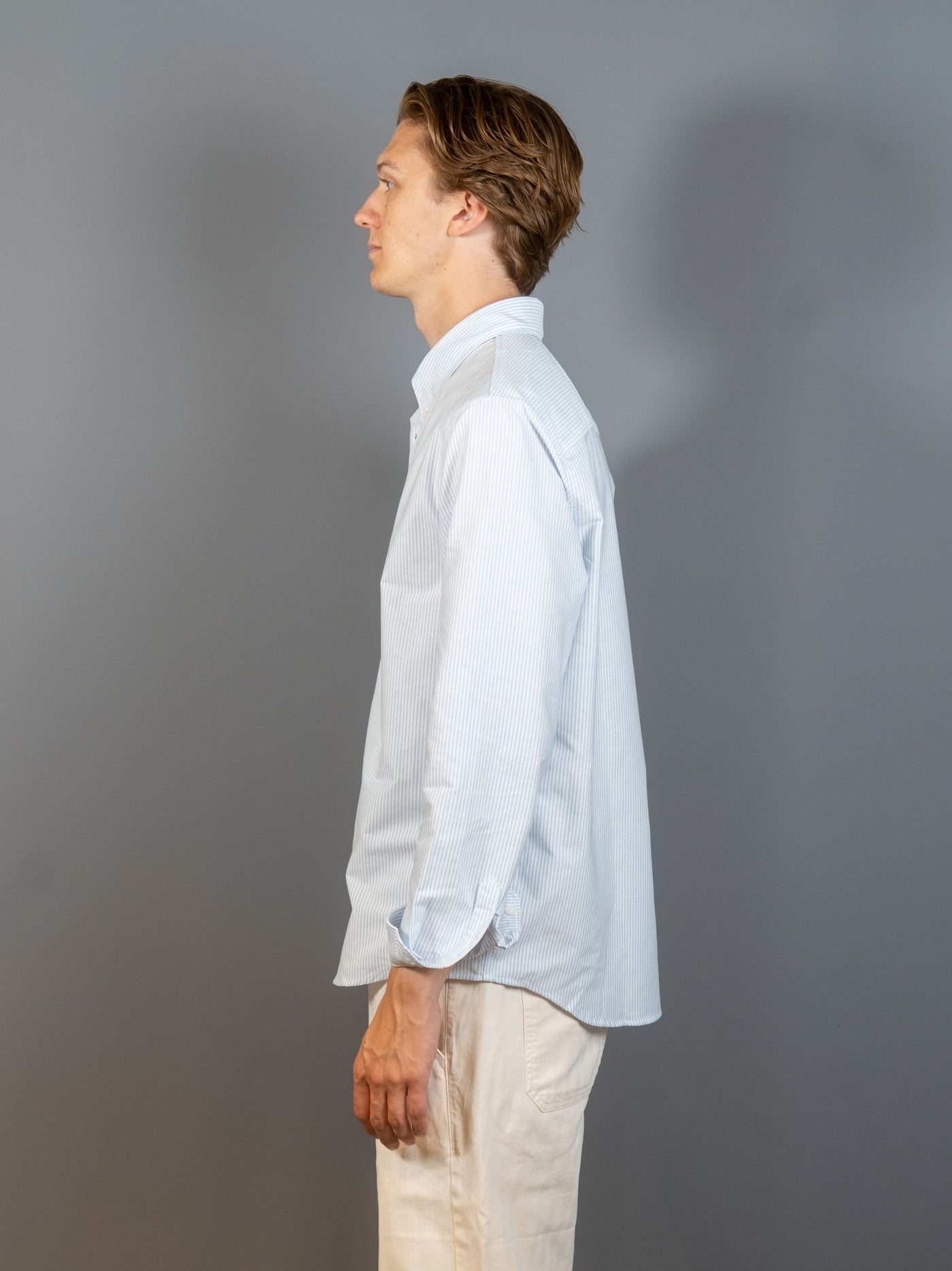 Chemise Greg Oxford Stripe - Lyseblå