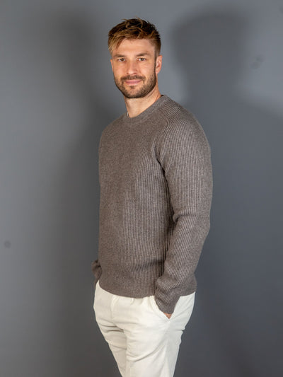 Rib Knit Cashmere Lana Wool - Brun