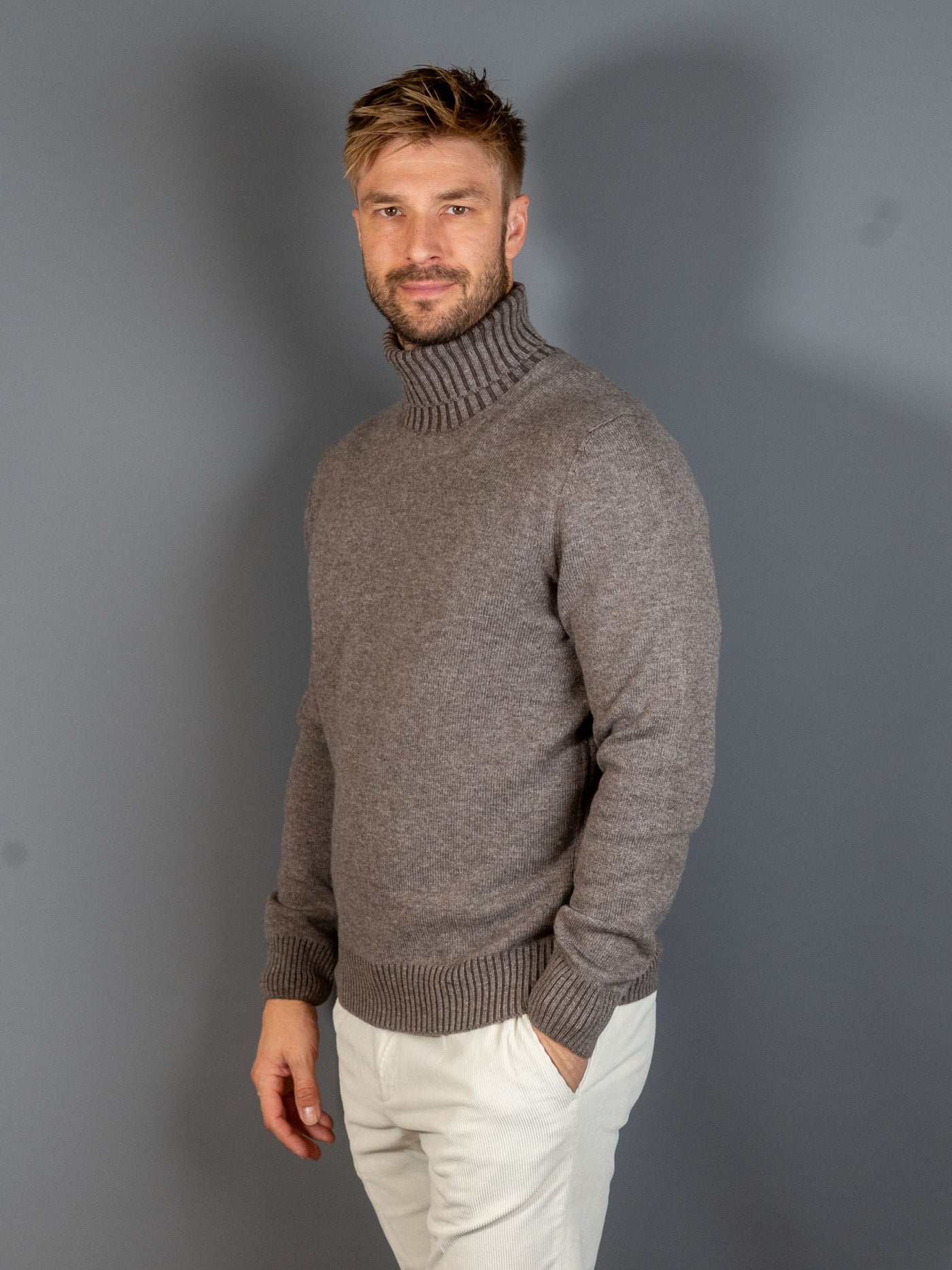 Turtleneck Wool Cashmere - Brun