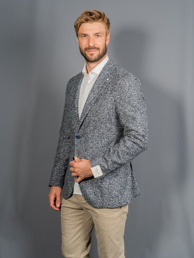 Tweed Blazer - Navy