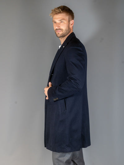 Wool Cashmere Coat - Navy