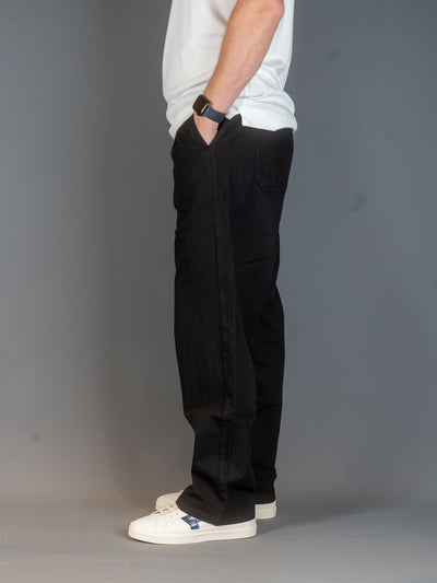 Lucien Herringbone Trousers - Sort