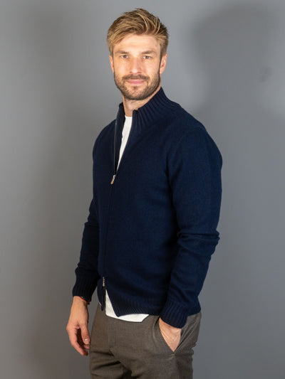 Felted Cashmere Zip - Blå