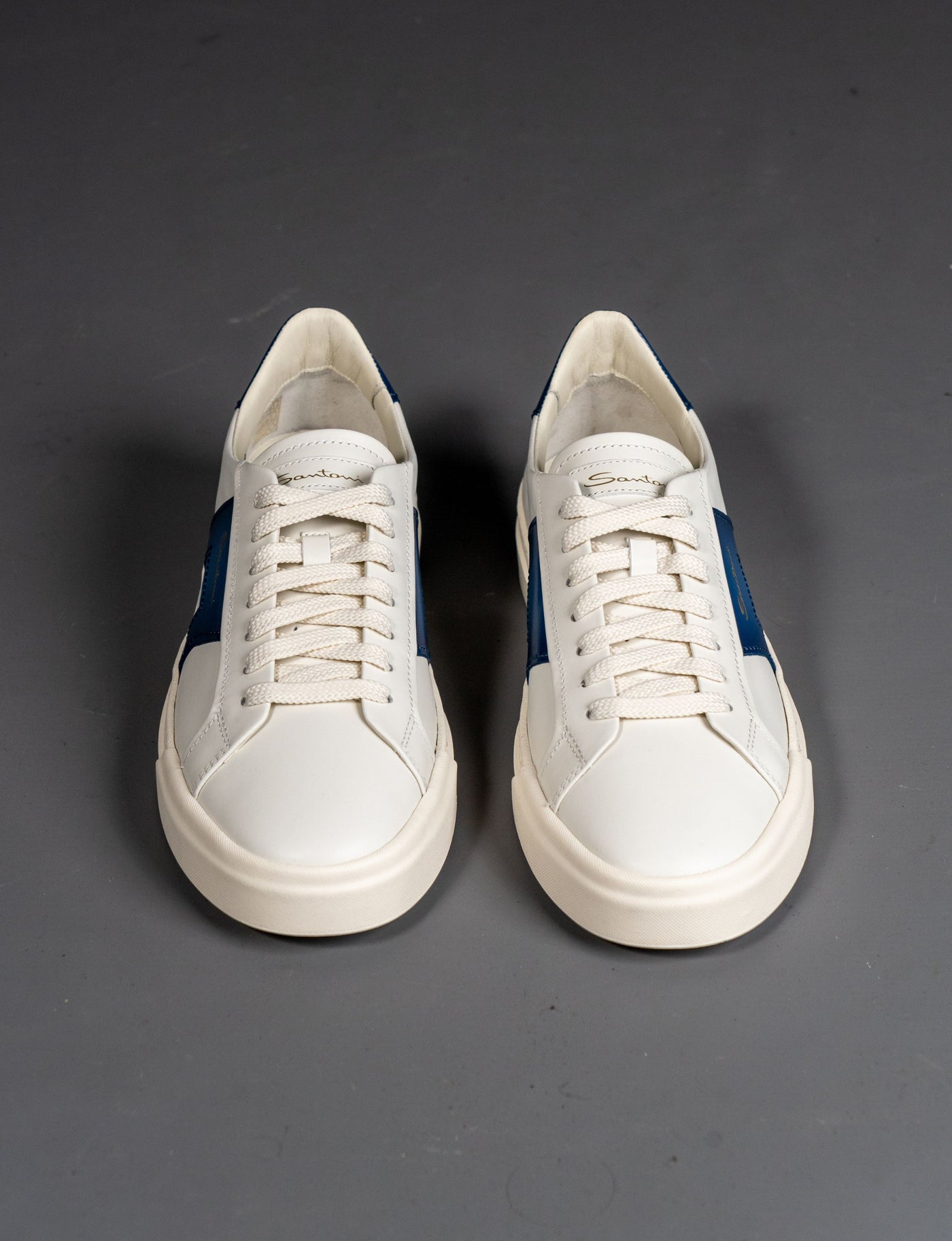 Leather Double Buckle Sneaker - Blå