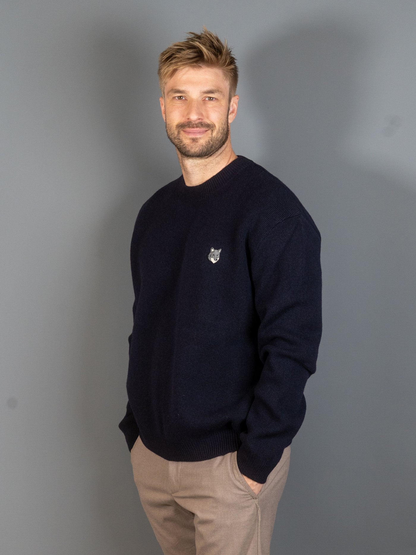 Fox Head Milano Lambswool Jumper - Navy