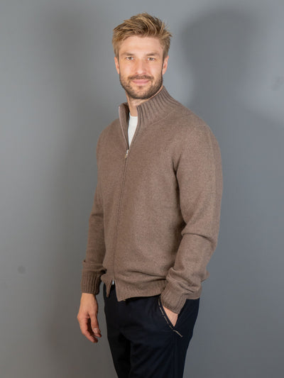 Felted Cashmere Zip - Brun
