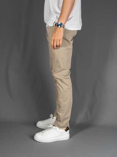 Cotton Stretch Slim fit Pants - Sand