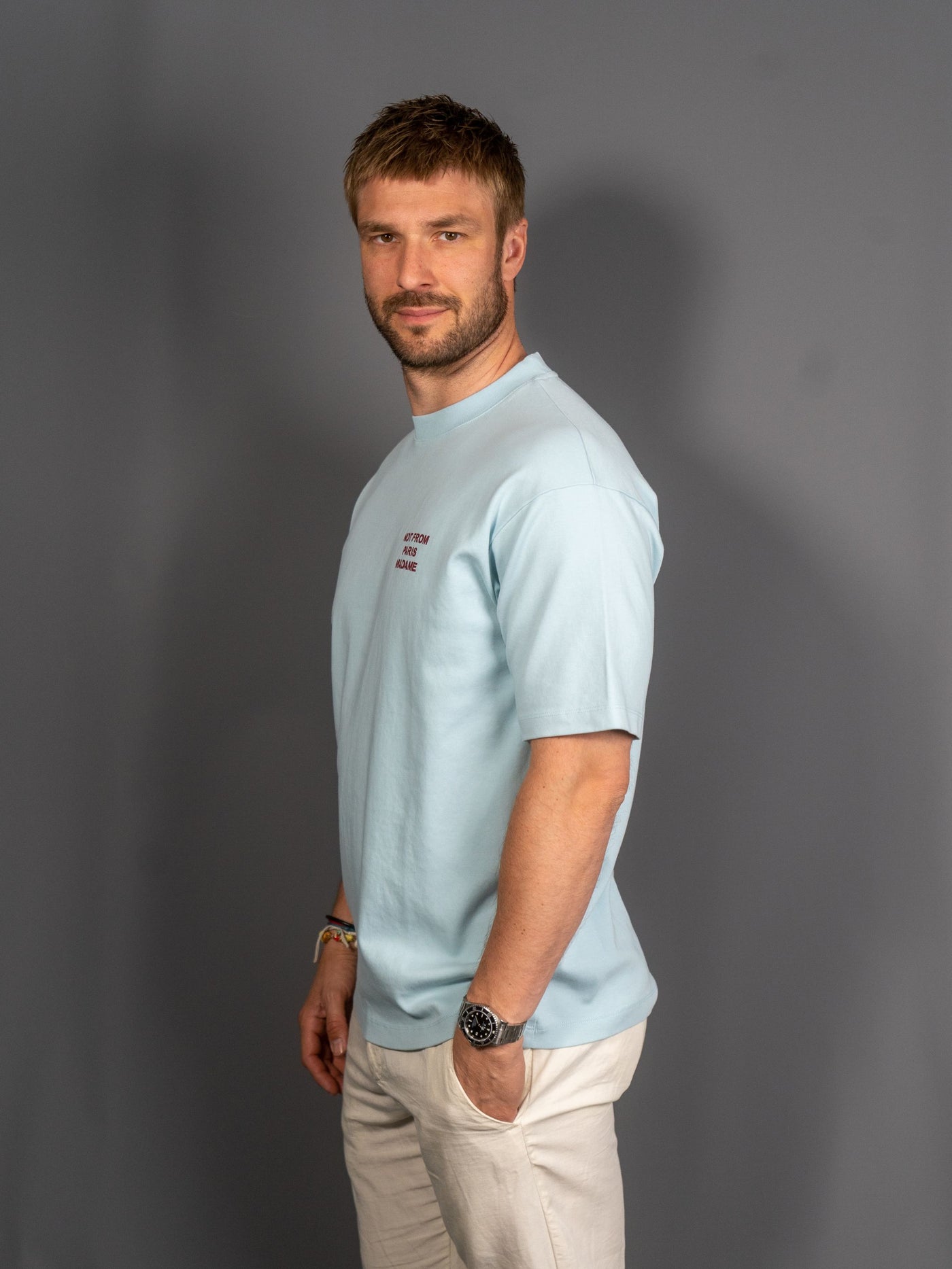Le T-Shirt Slogan - Lyseblå