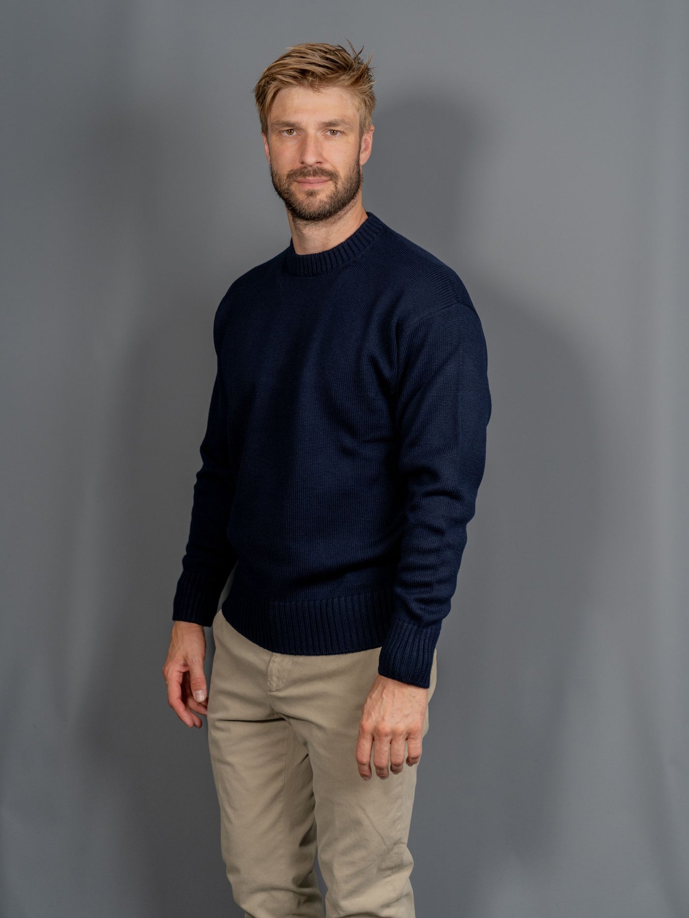 Wool Crewneck - Navy