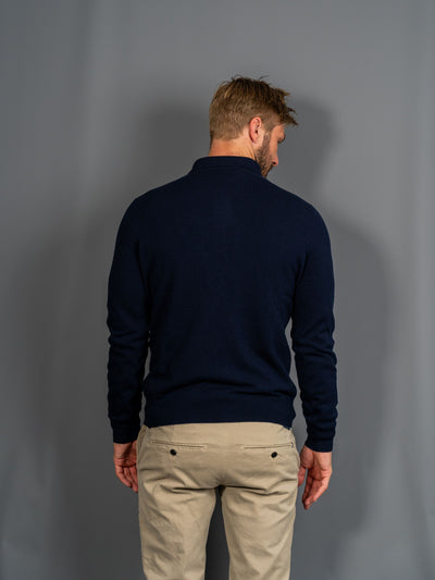 Longsleeve Knit Polo - Navy