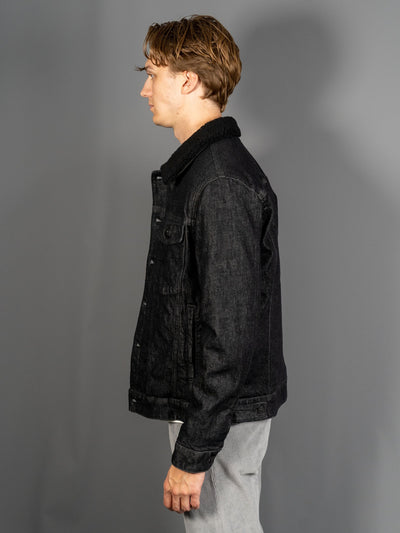 Teddy Lined Denim Jacket - Sort