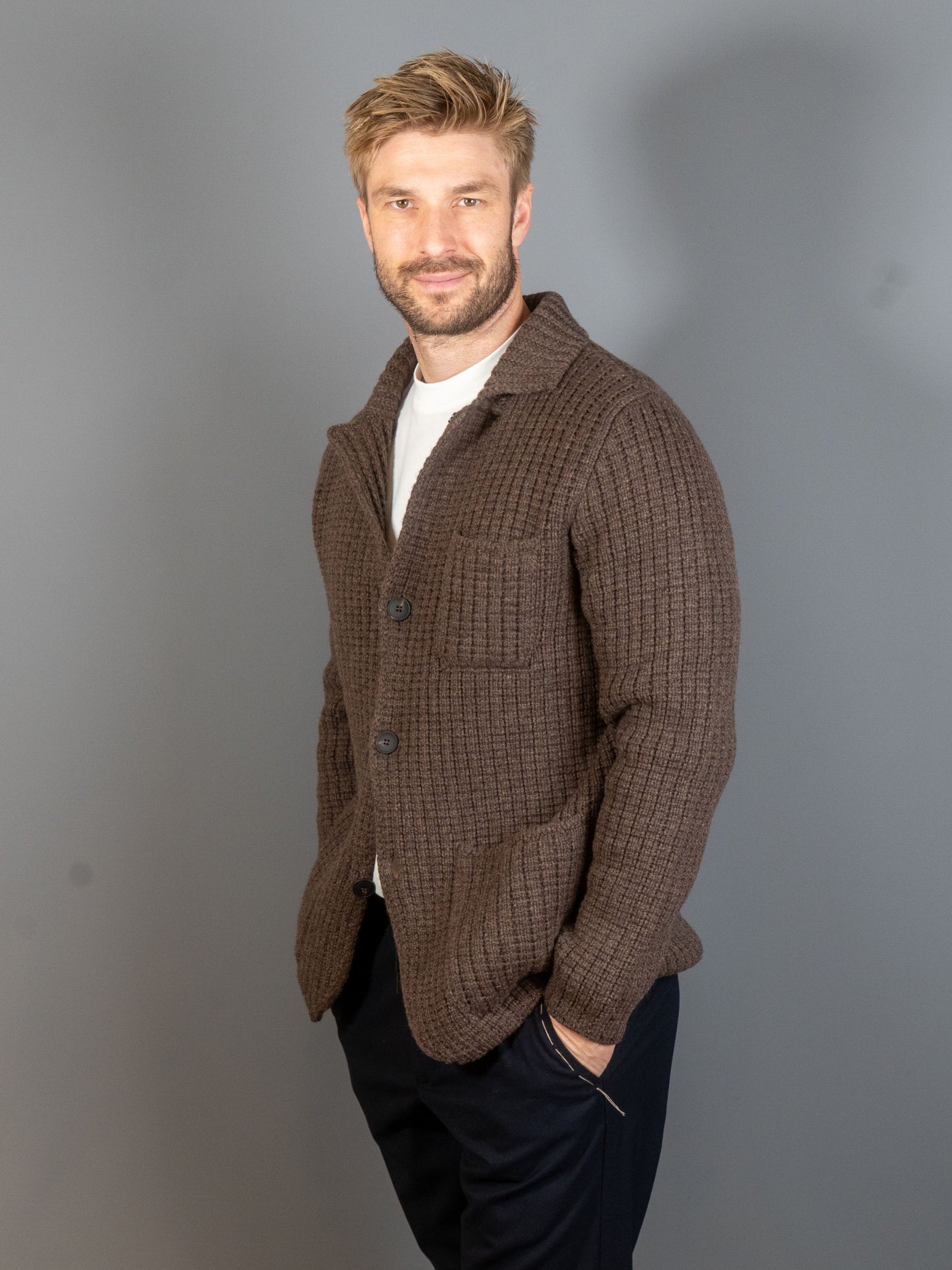 Wool Cardigan – Brun
