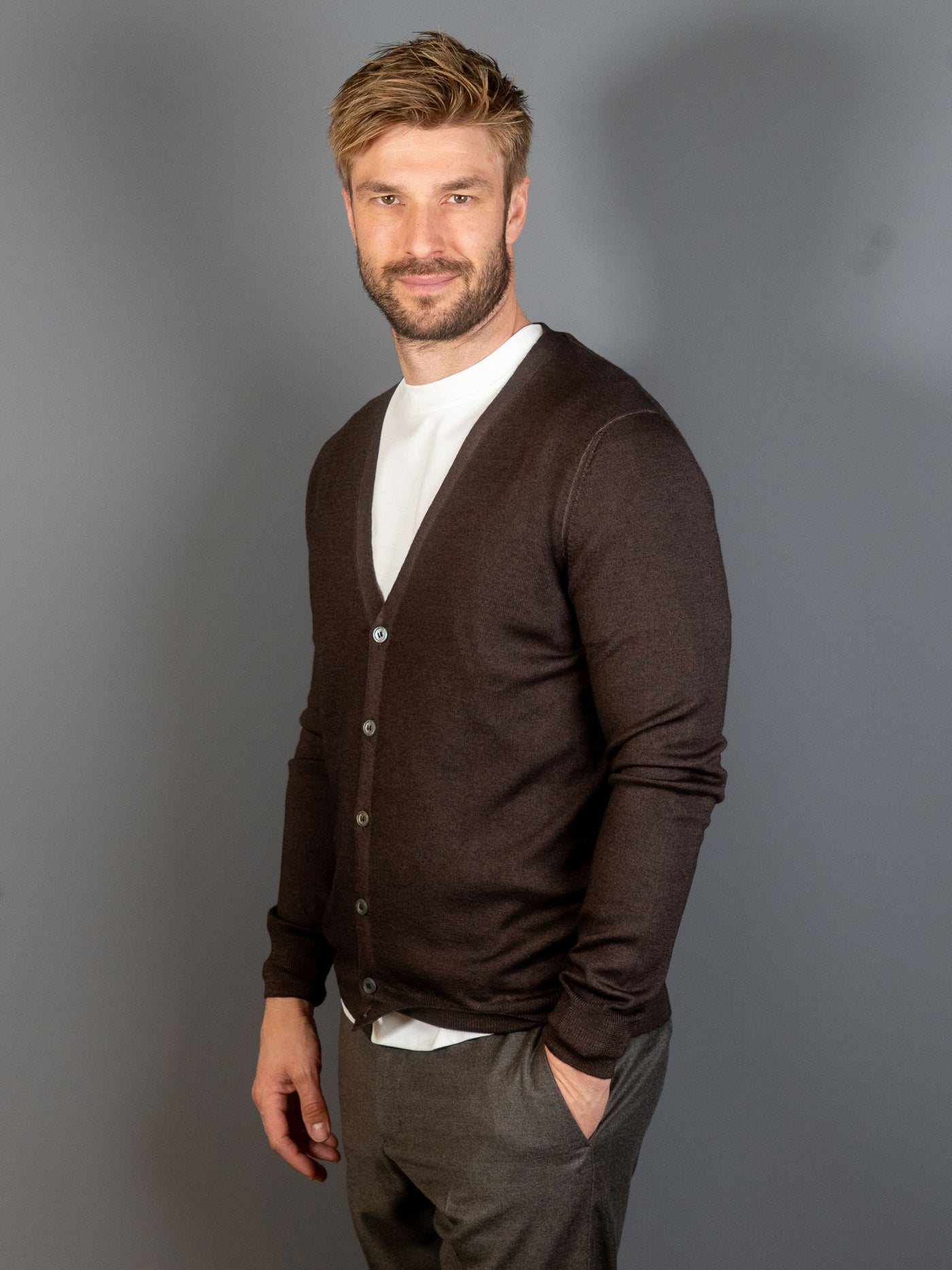 Vintage Wool Cardigan - Brun