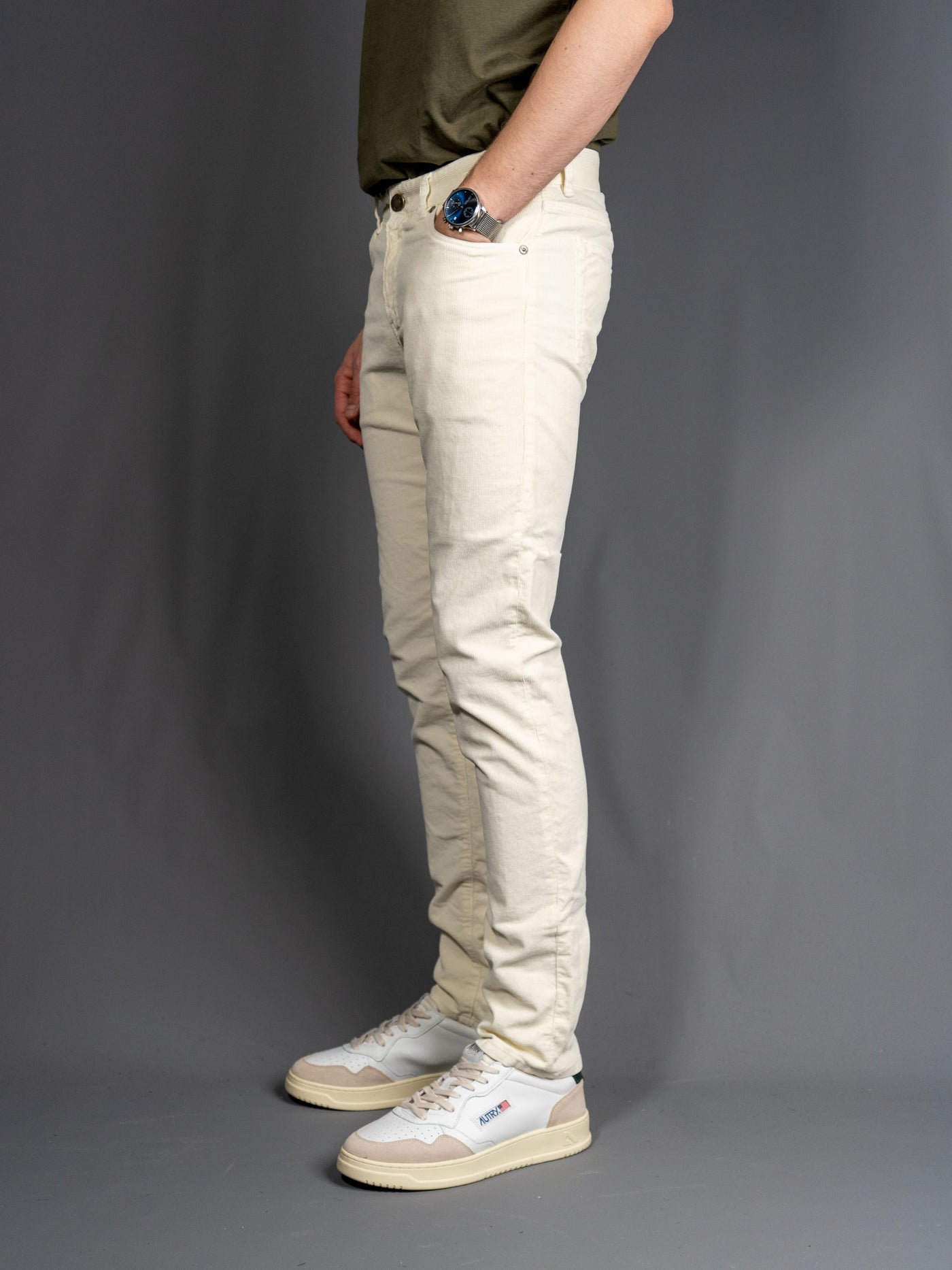5 Pocket Corduroy Slim Pants - Off White