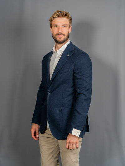 Herringbone Blazer - Navy