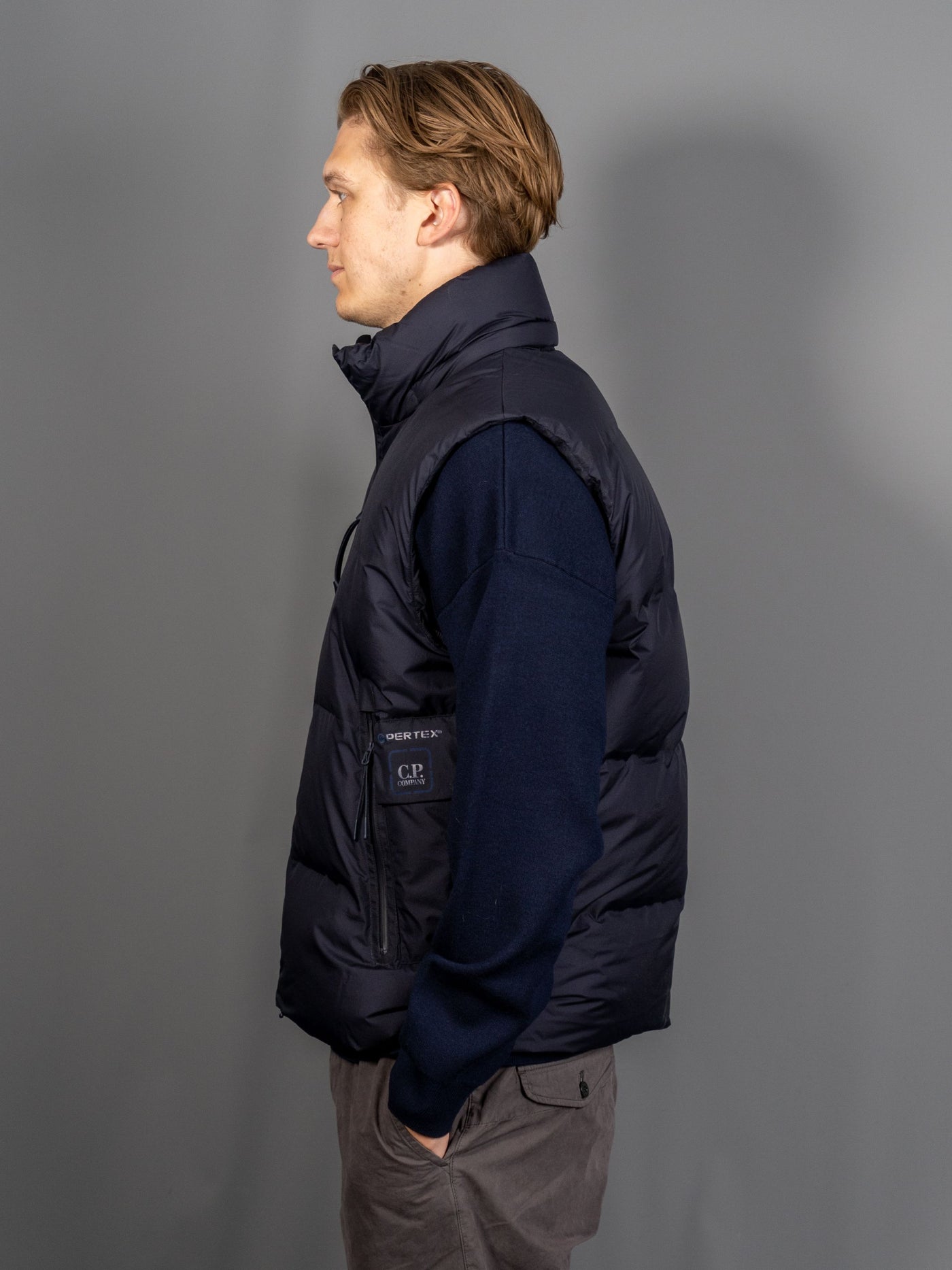 Metropolis Series Pertex Hooded Down Vest - Navy