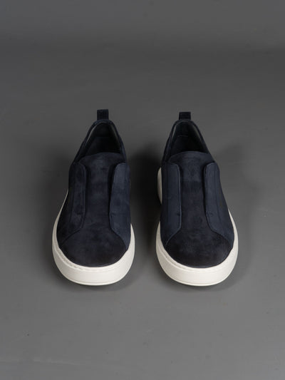 Suede Slip-on Sneakers - Navy