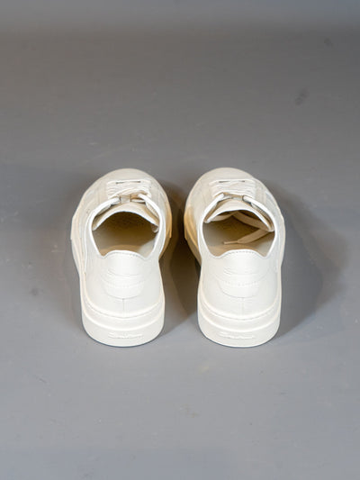 Tumbled Leather Double Buckle Sneaker - Hvid