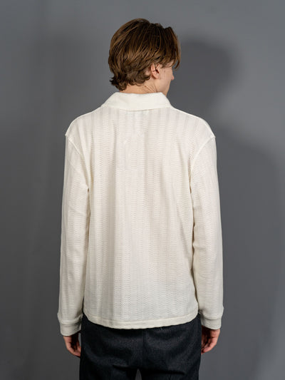 Motif Knitted Rugby Shirt - Off White