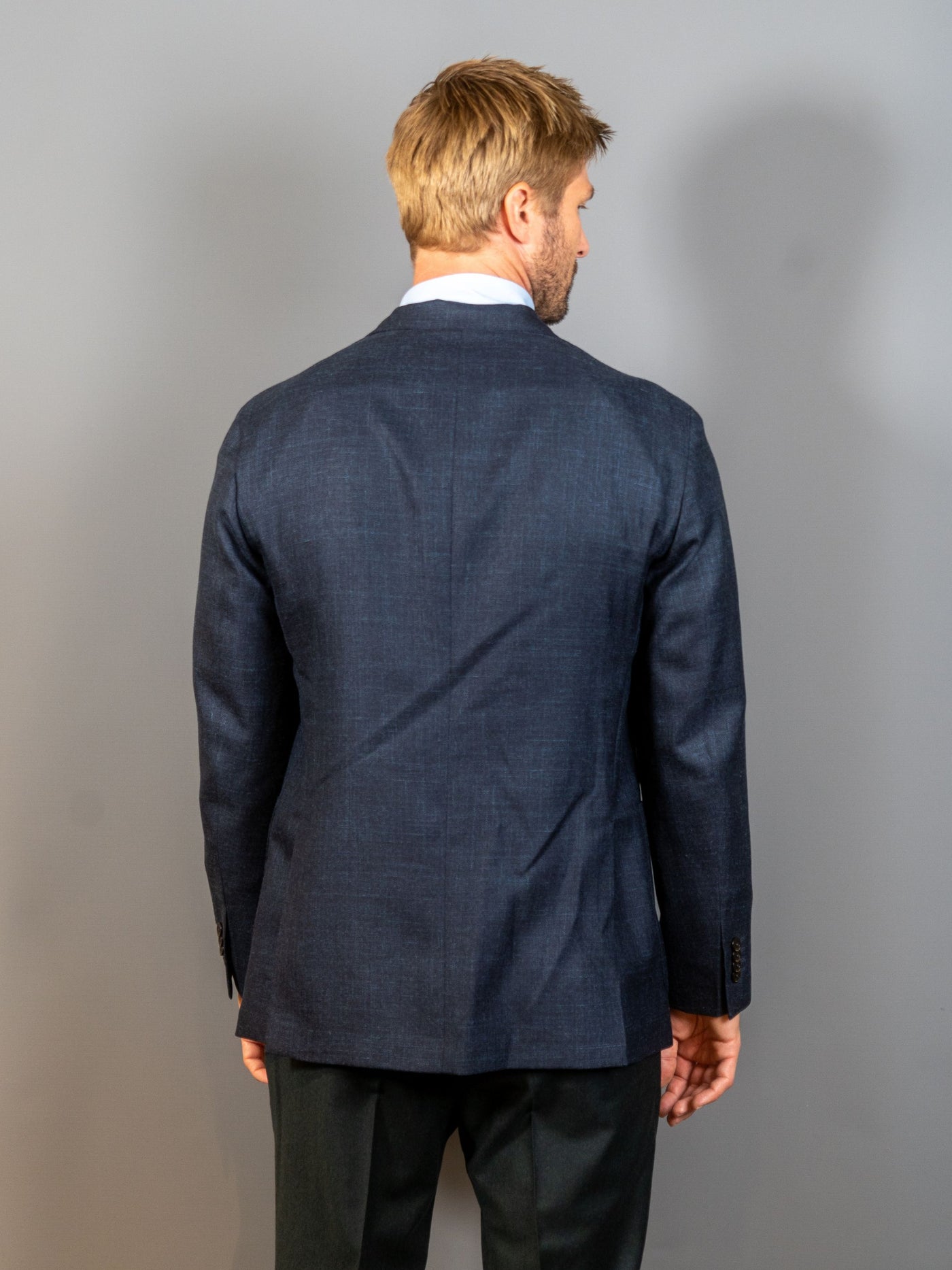 K Jacket Wool Silk - Navy