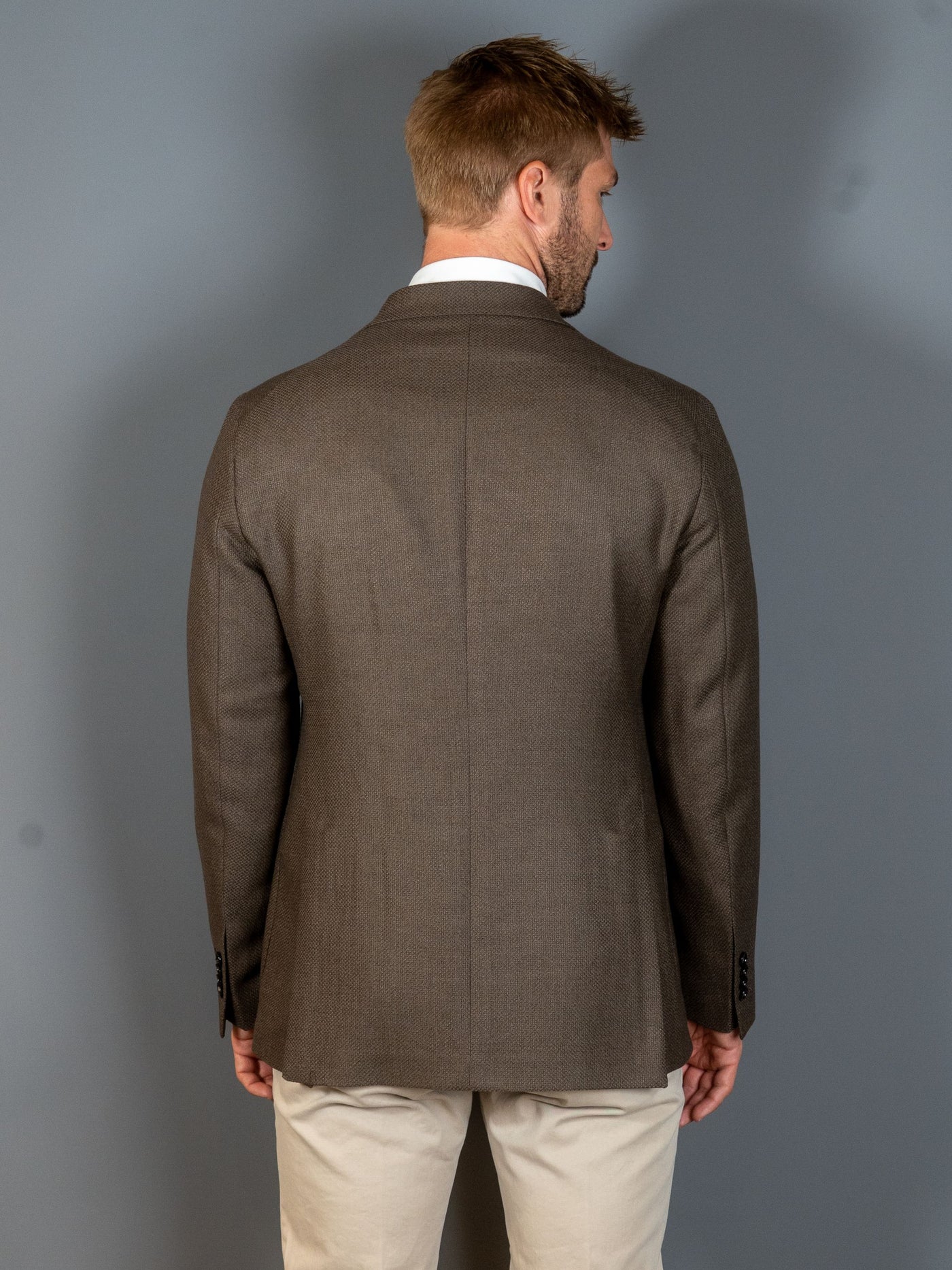 Wool Structured Blazer - Brun