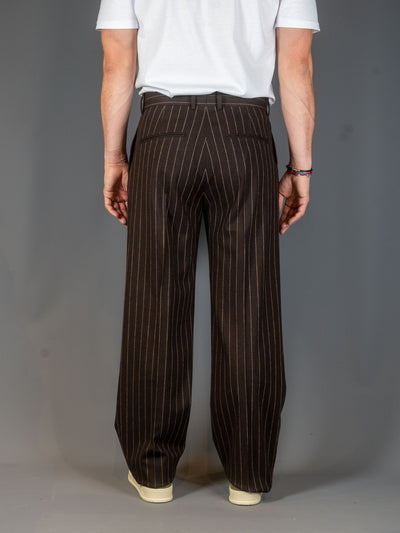 Le Pantalon Pinstripes – Brun