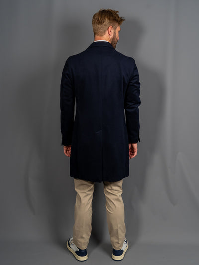 Wool Cashmere Coat - Navy