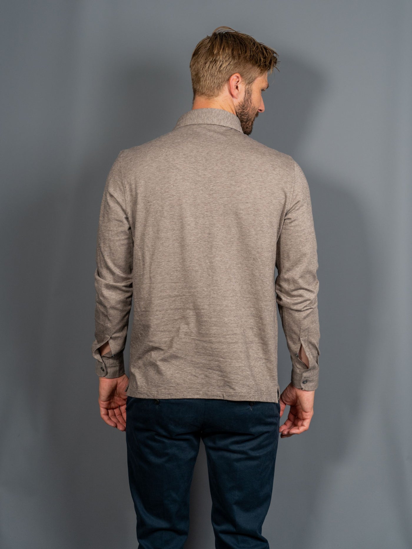 Cotton Cashmere Popover Shirt - Brun