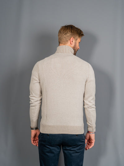 Wool Cashmere Turtleneck - Sand