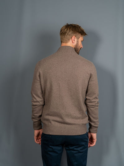 Felted Cashmere Zip - Brun