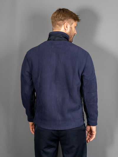 Metropolis Series Bonded Polar Fleece Mixed Bloom Zipped Sweatshirt - Navy