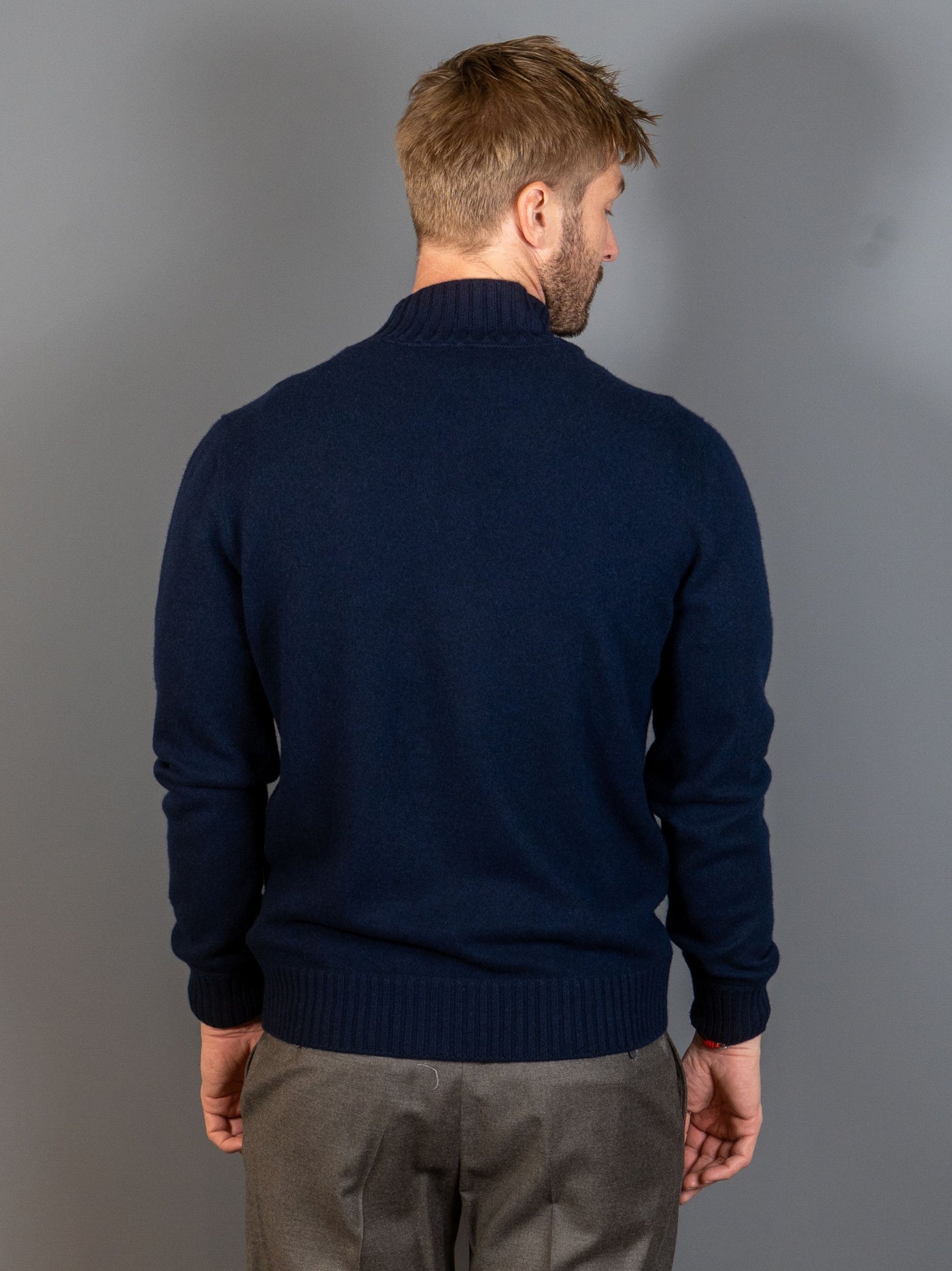 Felted Cashmere Zip - Blå