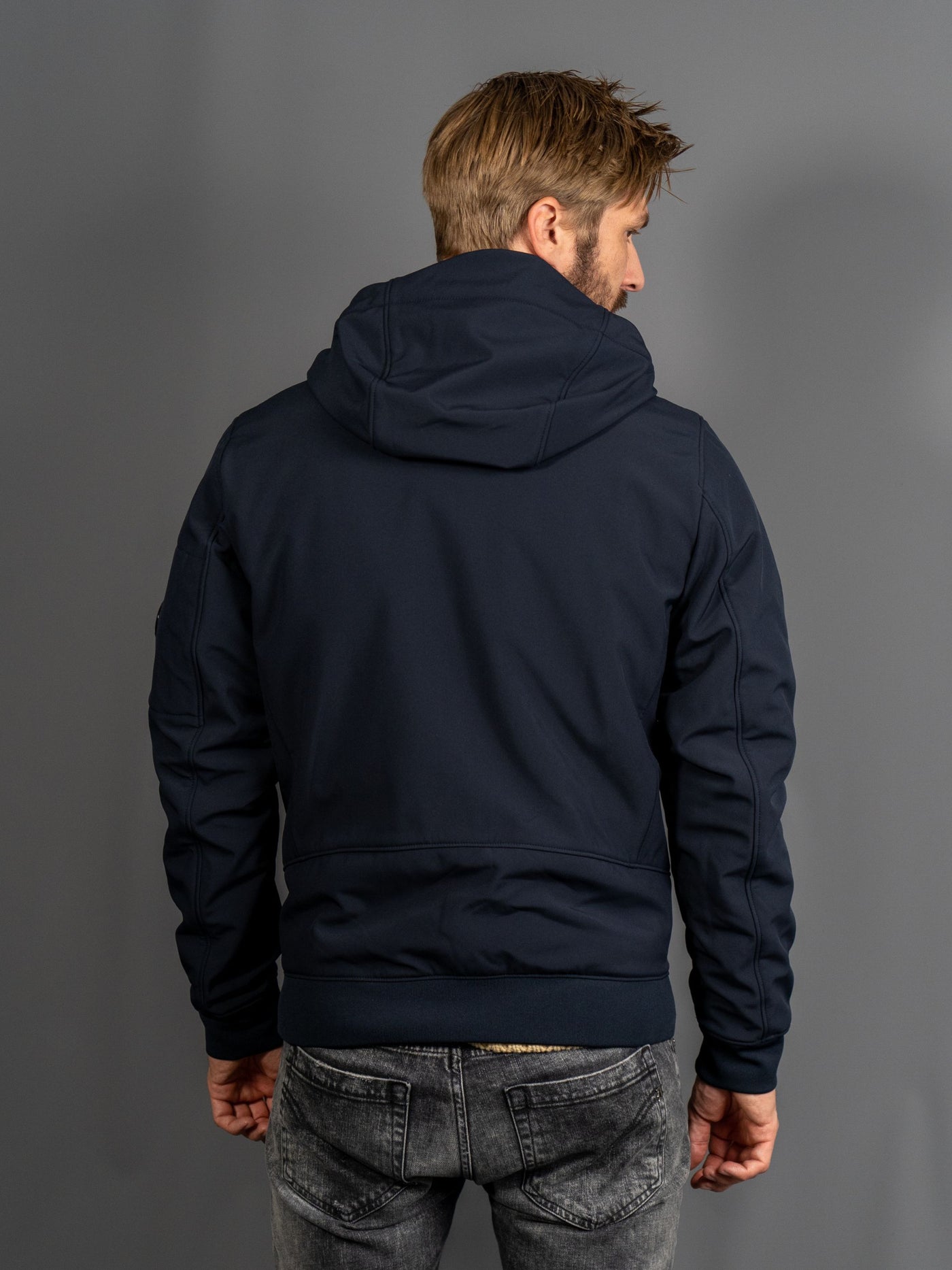 Hooded Outerwear Short Jacket - Blå