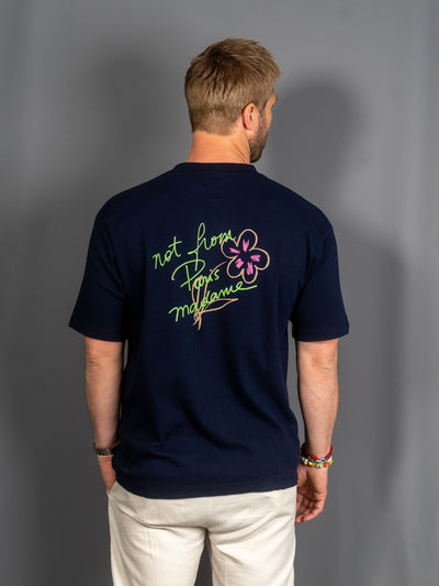Le T-Shirt Slogan Esquisse - Navy