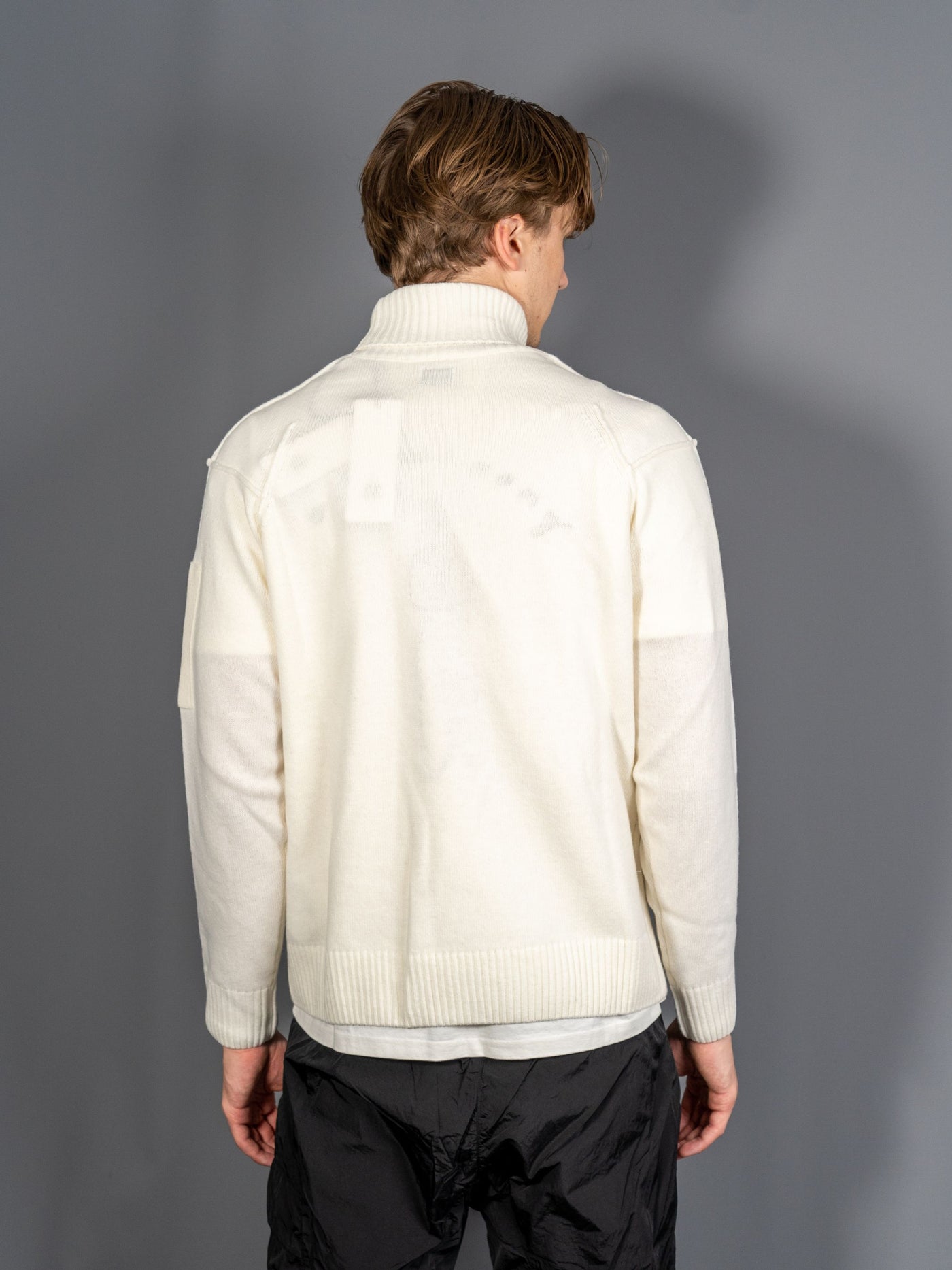 Lambswool GRS Roll Neck Knit - Off White