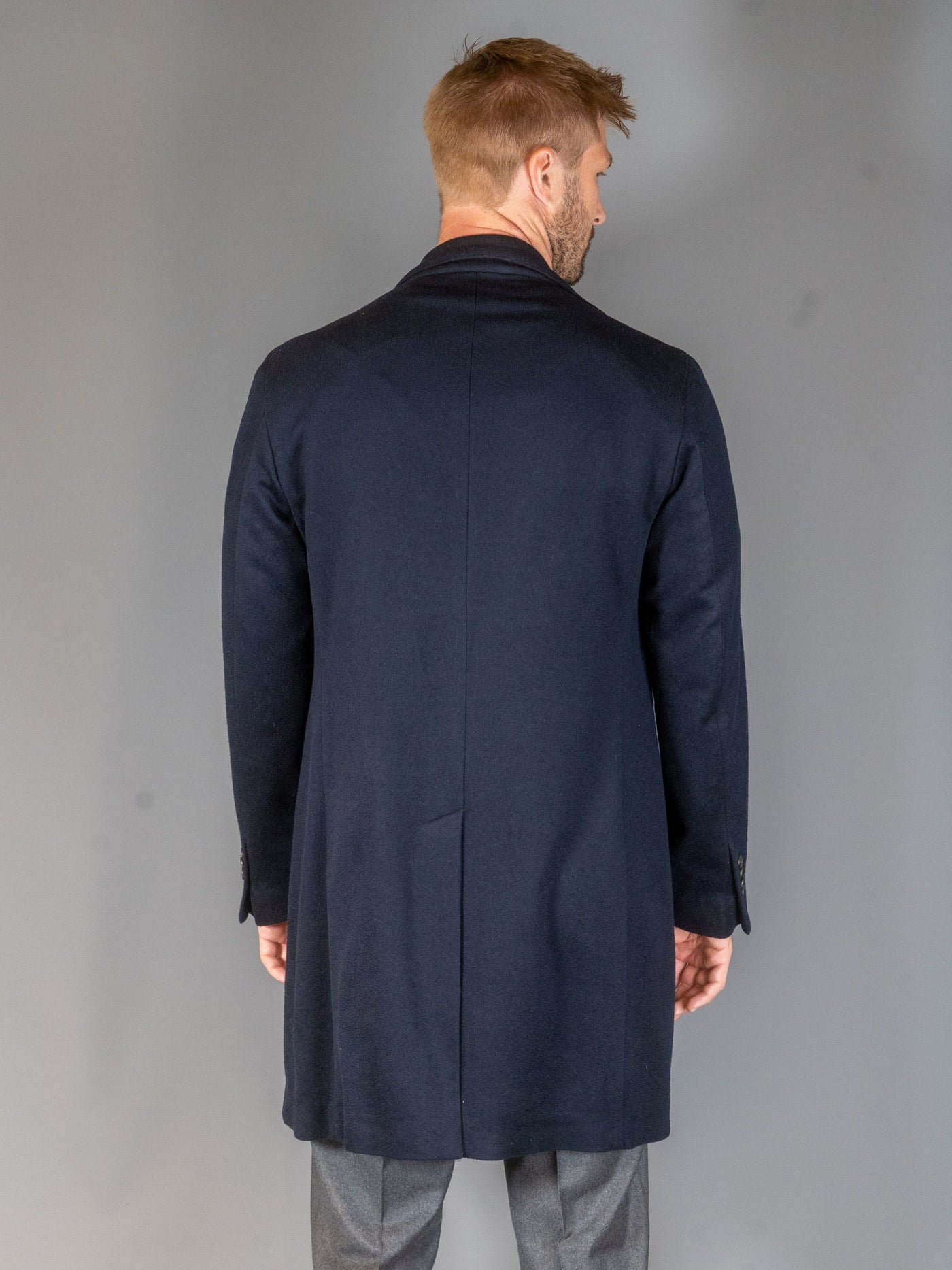 Wool Cashmere Coat - Navy
