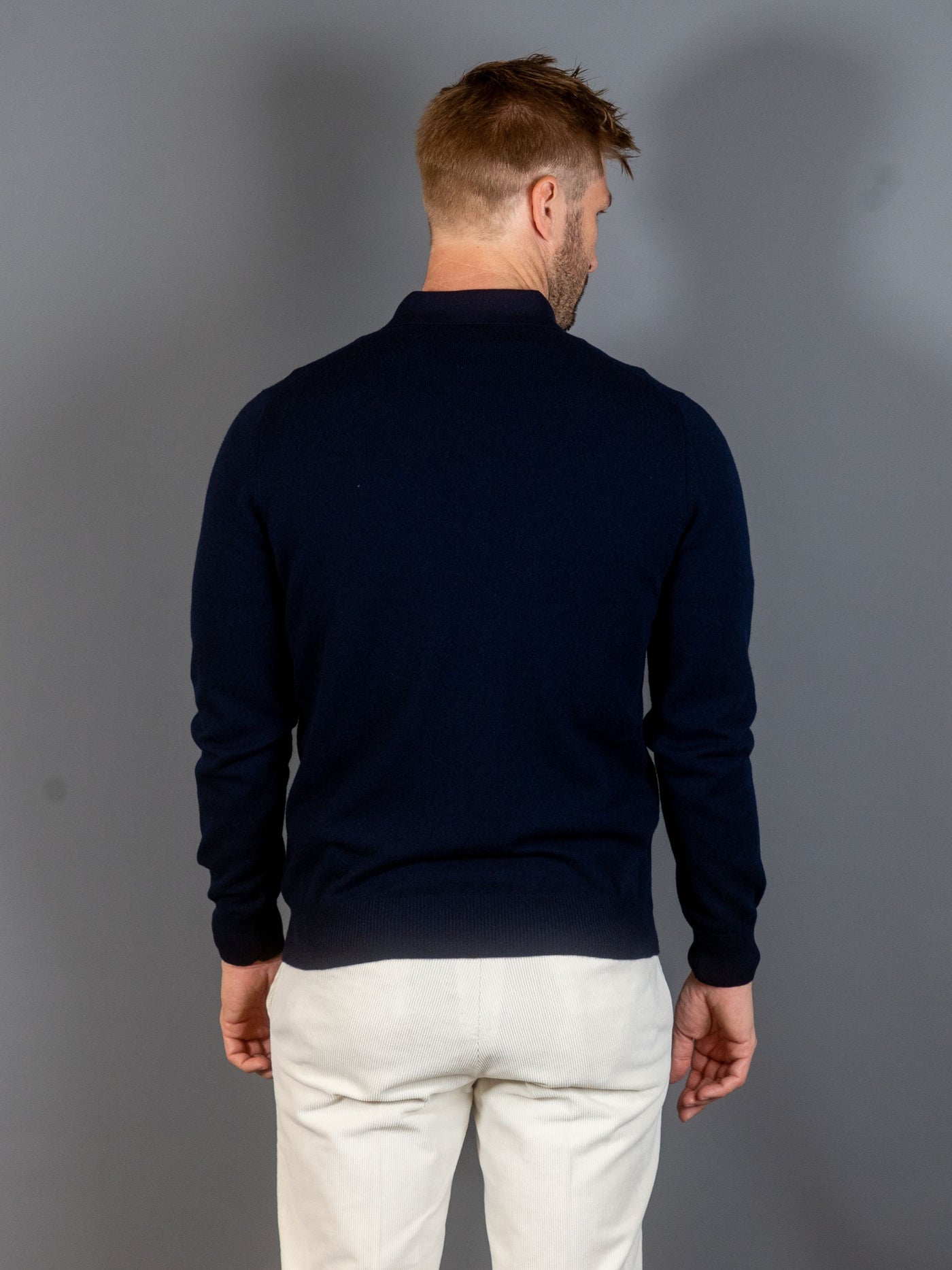 Longsleeve Knit Polo - Navy