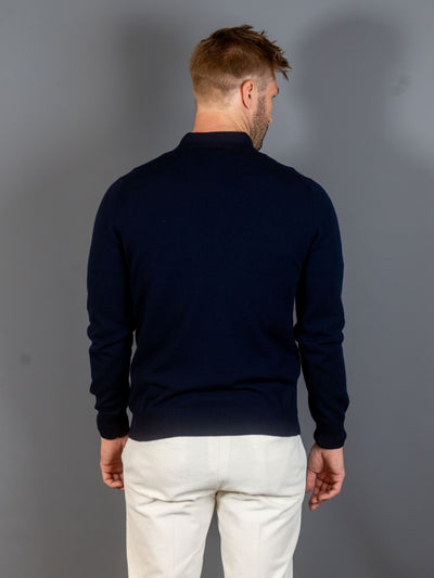 Longsleeve Knit Polo - Navy
