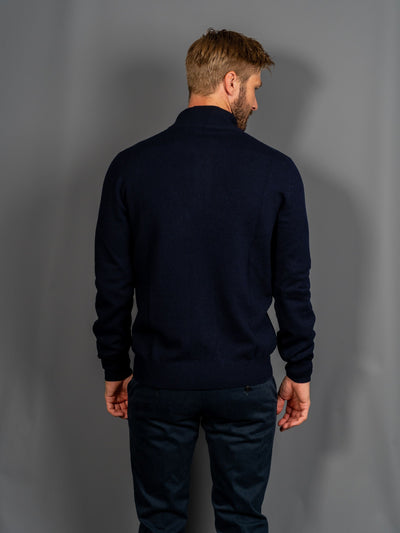 Half Zip Wool Cashmere - Navy