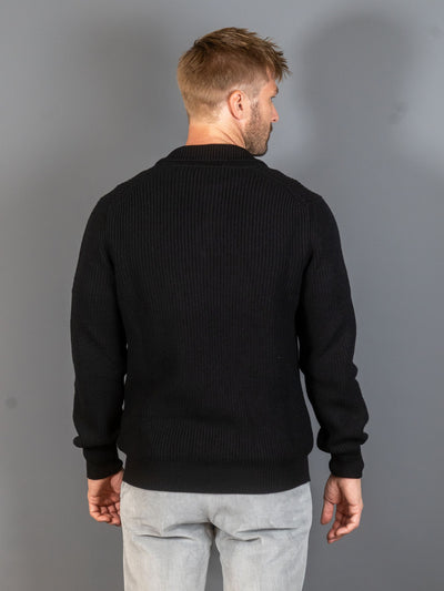 Rib Knit Skipper Polo Wool - Sort