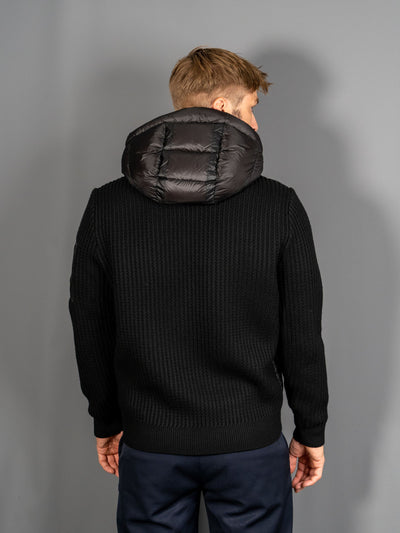 Knitwear Jacket in Merino Wool Extrafine - Sort