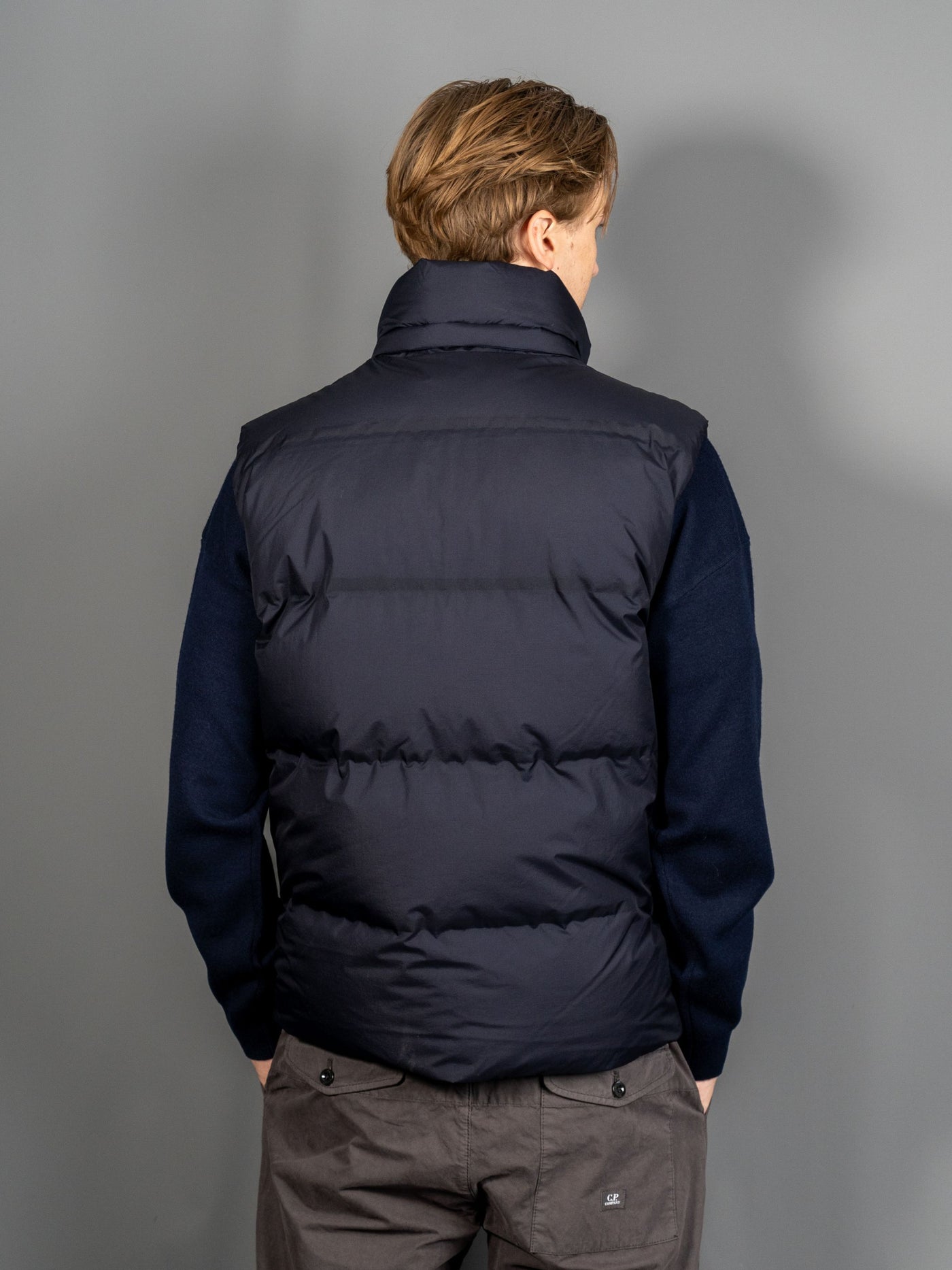 Metropolis Series Pertex Hooded Down Vest - Navy