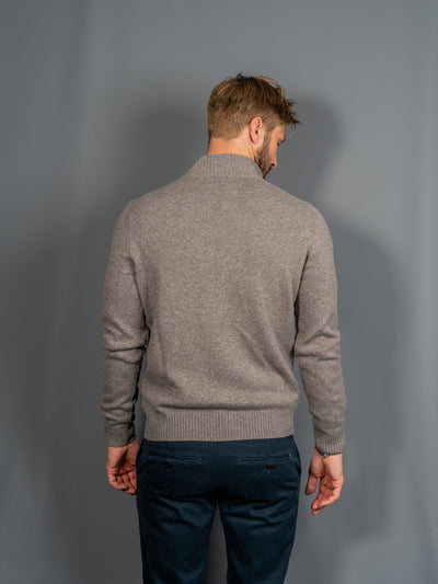 Wool Cashmere Zip - Brun